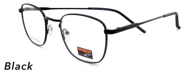 Smilen Eyewear Gotham Steel GothamStyle Stainless 40 Eyeglasses, Black