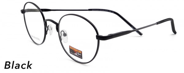 Smilen Eyewear Gotham Steel GothamStyle Stainless 39 Eyeglasses, Black