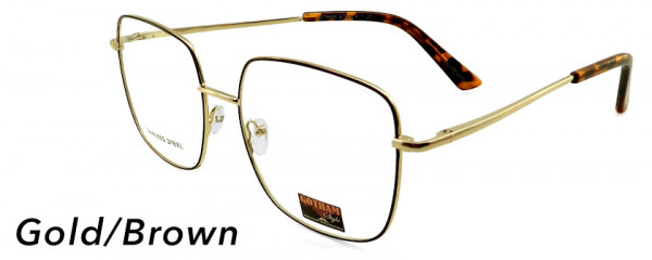 Smilen Eyewear Gotham Steel GothamStyle Stainless 37 Eyeglasses, Gold