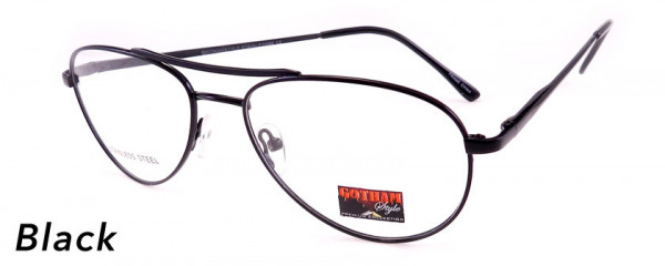 Smilen Eyewear Gotham Steel GothamStyle Stainless 8 Eyeglasses, Black