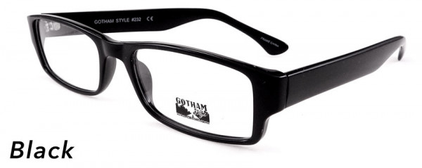 Smilen Eyewear LARGE FRAMES GothamStyle 232 Eyeglasses, Black