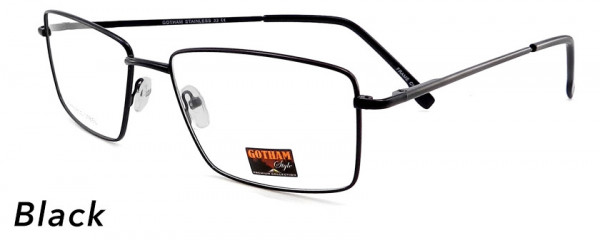 Smilen Eyewear LARGE FRAMES GothamStyle Stainless 33 Eyeglasses, Black