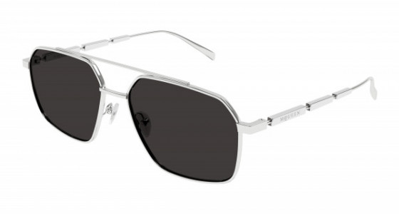 Alexander McQueen AM0477S Sunglasses, 001 - SILVER with GREY lenses