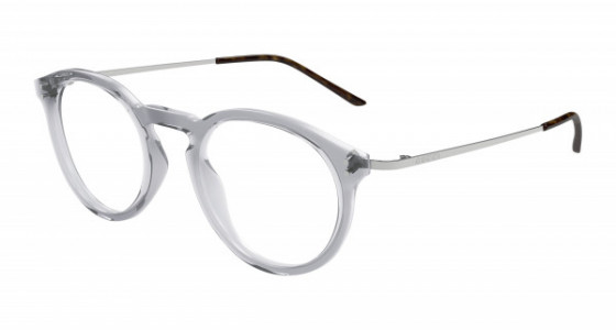 Gucci GG1710O Eyeglasses, 003 - GREY with SILVER temples and TRANSPARENT lenses