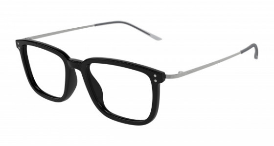 Gucci GG1709O Eyeglasses, 005 - BLACK with SILVER temples and TRANSPARENT lenses