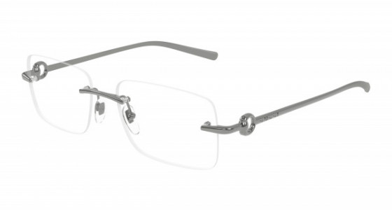 Gucci GG1703O Eyeglasses, 001 - GUNMETAL with TRANSPARENT lenses