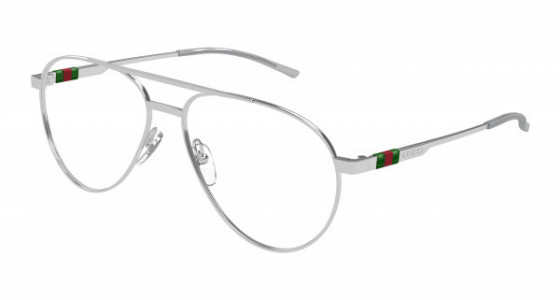 Gucci GG1679O Eyeglasses, 001 - SILVER with TRANSPARENT lenses