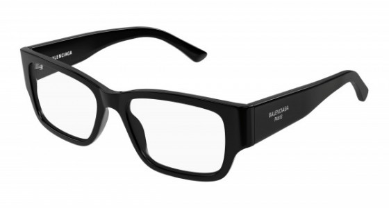 Balenciaga BB0371O Eyeglasses, 001 - BLACK with TRANSPARENT lenses