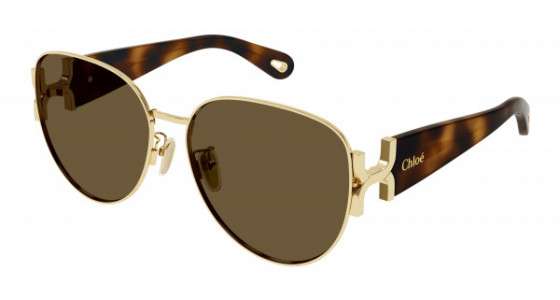 Chloé CH0261SK Sunglasses, 002 - GOLD with HAVANA temples and BROWN lenses