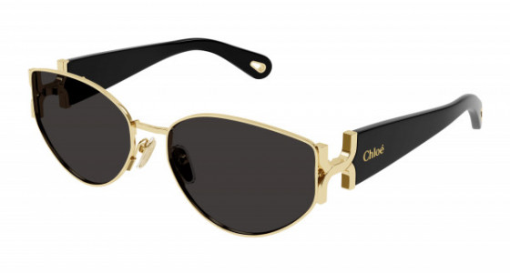 Chloé CH0260S Sunglasses, 001 - GOLD with BLACK temples and GREY lenses