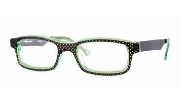 LA Eyeworks Imperioli Eyeglasses, 544251 Brown Velvet Perforated On Tangy Green