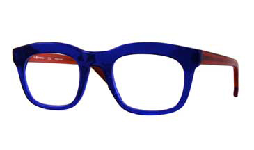 LA Eyeworks O Connell Eyeglasses, 112118 Deep Blue W/orange