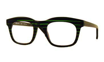 LA Eyeworks O Connell Eyeglasses, 138 Black Green Stripe