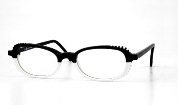 LA Eyeworks Popcorn Eyeglasses, 985 Black White Split