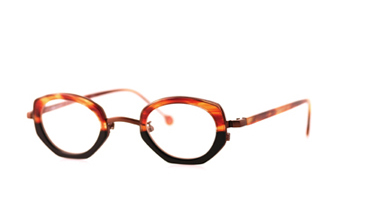LA Eyeworks Sontag Eyeglasses, 943 Amber Black Split