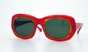 LA Eyeworks Agra Sunglasses, 361363 Red Shell / Green Solid