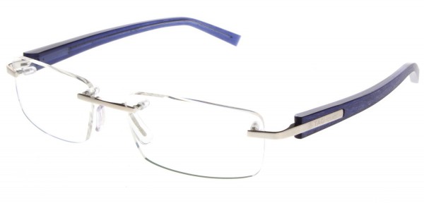 TAG Heuer TRENDS RIMLESS 8104 Eyeglasses, Brushed Blue-Shiny Blue Temples (011)