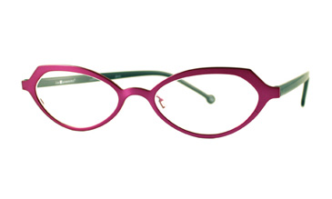 LA Eyeworks Kitkit Eyeglasses, 519 Fuchsia W/pine Temples