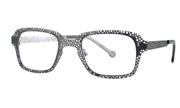 LA Eyeworks Tuffy Eyeglasses, 472 Black Perforated Dots