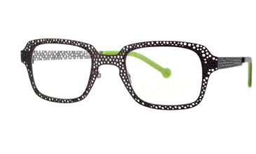 LA Eyeworks Tuffy Eyeglasses, 474 Brown Perforated Dots
