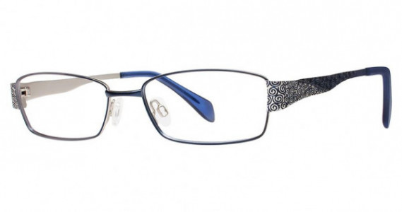 Genevieve Inspired Eyeglasses, matte blue/silver