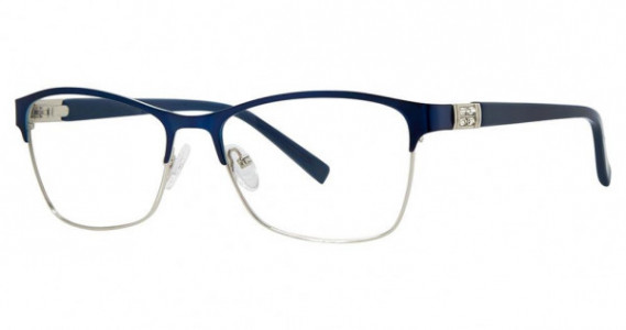 Genevieve Opulent Eyeglasses, matte navy/silver