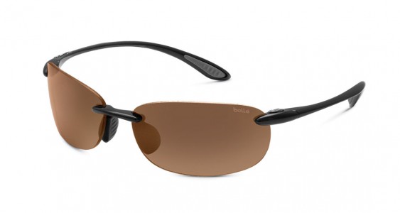 Bolle Kickback Sunglasses, Shiny Black / EagleVision 2® Dark