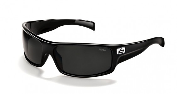 Bolle Piranha Sunglasses, Shiny Black / Polarized TNS