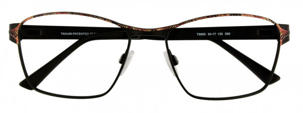 Takumi T9955 Eyeglasses, 090 - Satin Black & Brown