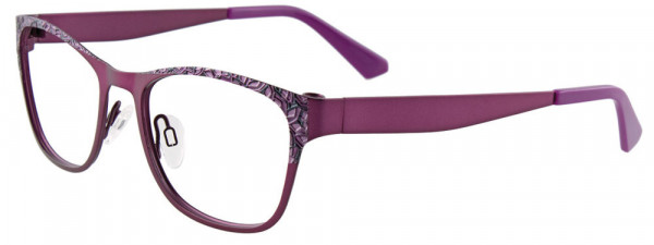 EasyClip EC288 Eyeglasses, 080 - Satin Dark Purple&Black&Pink