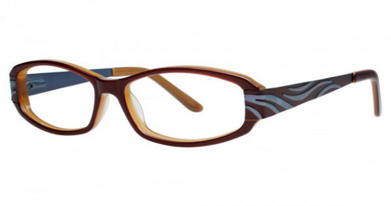 Genevieve ENHANCE Eyeglasses, Brown/Blue
