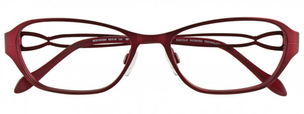 EasyClip EC302 Eyeglasses, 030 - Matt Dark Red