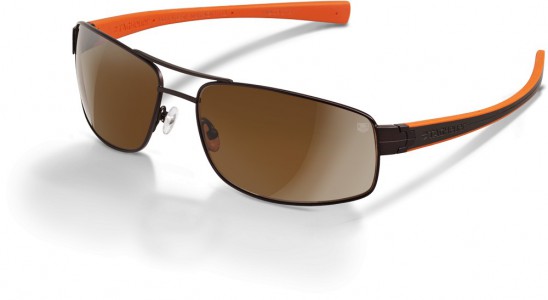 TAG Heuer LRS 0251 Sunglasses, Matte Chocolate / Brown-Orange Temples / Brown Outdoor (708)