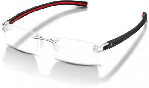TAG Heuer REFLEX FOLD RIMLESS 7641 Eyeglasses, Black-Red Temples (002)