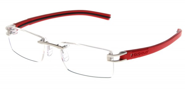 TAG Heuer REFLEX FOLD RIMLESS 7641 Eyeglasses, Red-Black Temples (005)