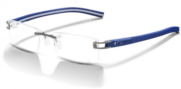 TAG Heuer REFLEX FOLD RIMLESS 7641 Eyeglasses, Smart Blue-Light Grey Temples (007)