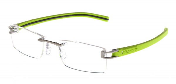 TAG Heuer REFLEX FOLD RIMLESS 7641 Eyeglasses, Anise Green-Dark Grey Temples (014)