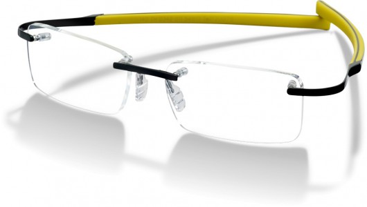 TAG Heuer REFLEX METALLIC TEMPLES 0342 Eyeglasses, Matte Black / Carbon-Yellow Temples (011)