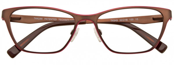 Takumi TK949 Eyeglasses, 010 - Satin Brown & Pink