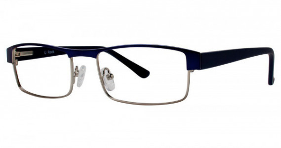 U Rock ROADIE Eyeglasses, Matte Navy/Silver