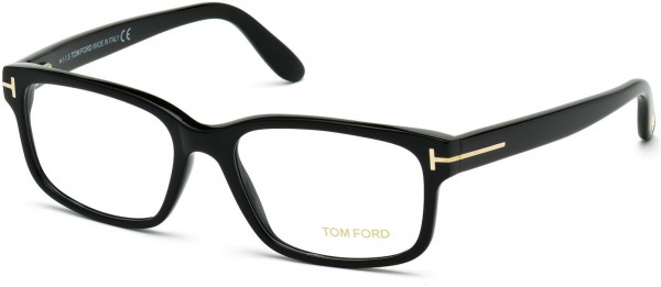 Tom Ford FT5313 Eyeglasses, 001 - Shiny Black / Shiny Black