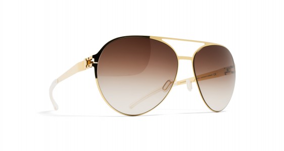 Mykita SAMSON Sunglasses, GLOSSY GOLD - LENS: BROWN GRADIENT