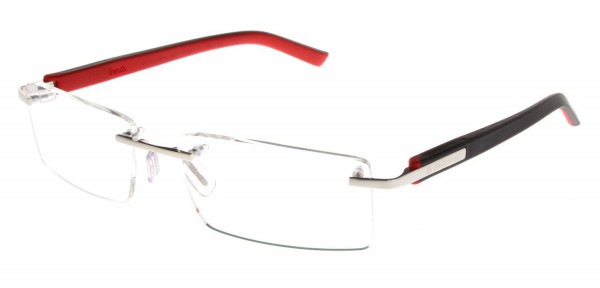 TAG Heuer TRENDS RIMLESS 8110 Eyeglasses, Black-Red Temples (002)