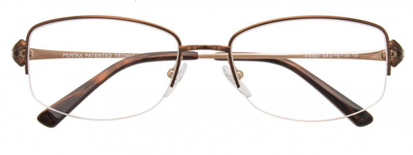 Pentax PX907 Eyeglasses, 010 - Satin Brown & Gold